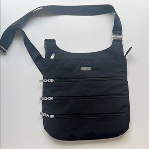 Baggallini Black Crossbody Bag with Adjustable Strap and Durable Fabric
